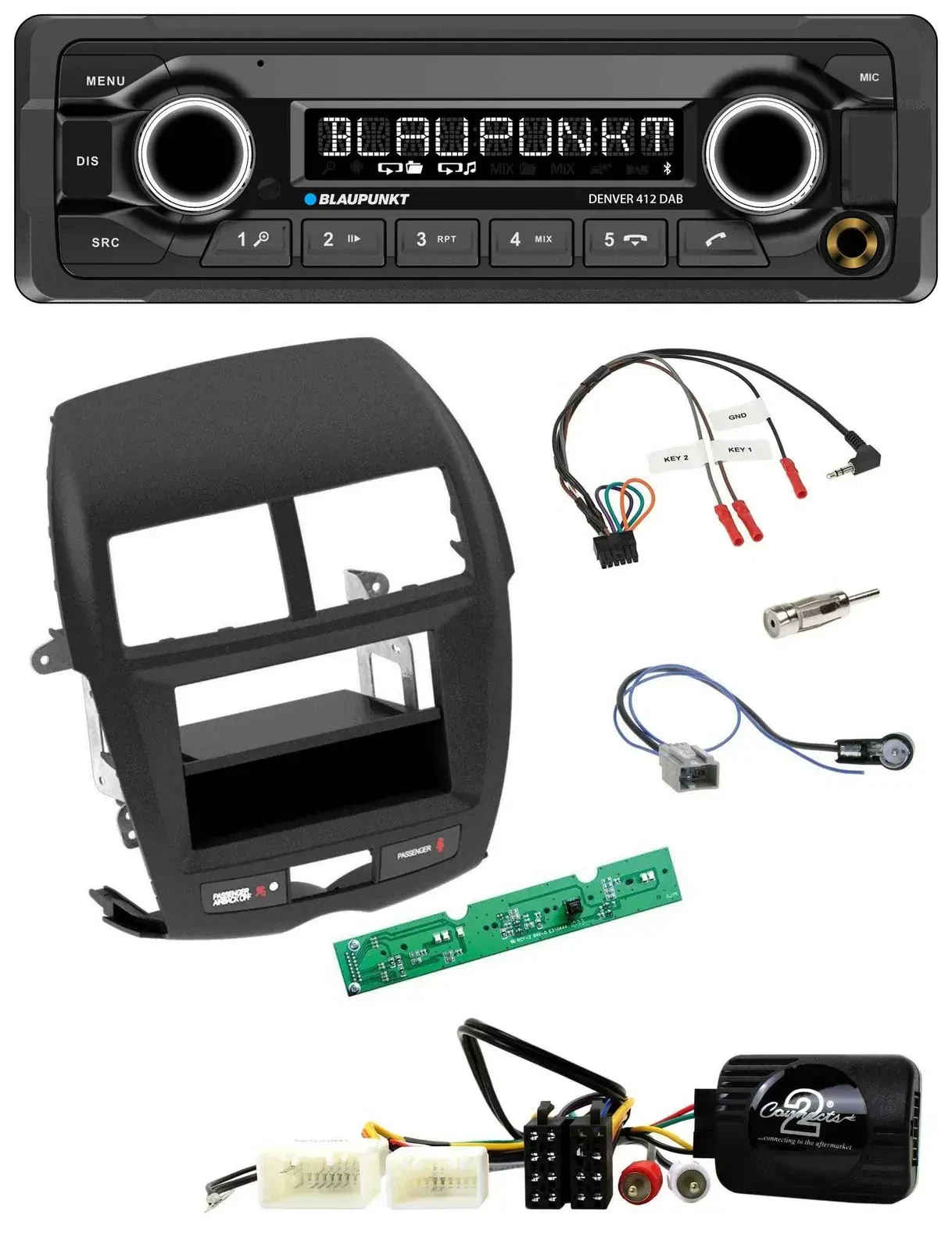 Blaupunkt Bluetooth DAB Lenkrad USB Autoradio für Mitsubishi ASX 2010-2014