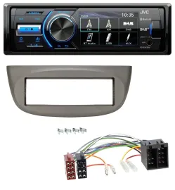 Автомагнитола JVC Bluetooth, MP3, USB, DAB для Renault Twingo 2007–2012, бежево-серая