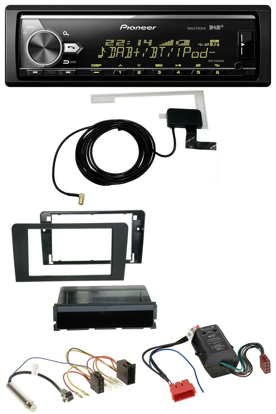 Автомагнитола Pioneer Bluetooth DAB USB MP3 для Audi A3 8P (2003–2006), совместима с Symphony/Bose (активная акустика)