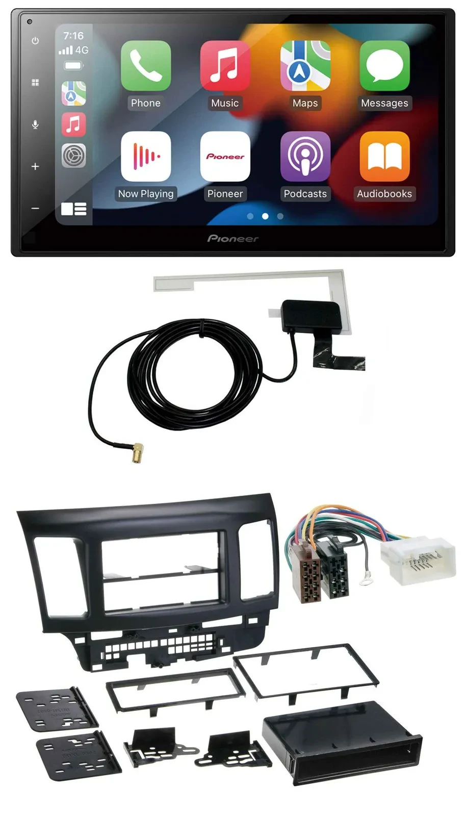 Pioneer MP3 USB Bluetooth DAB 2DIN Autoradio für Mitsubishi EVO Lancer ab 08