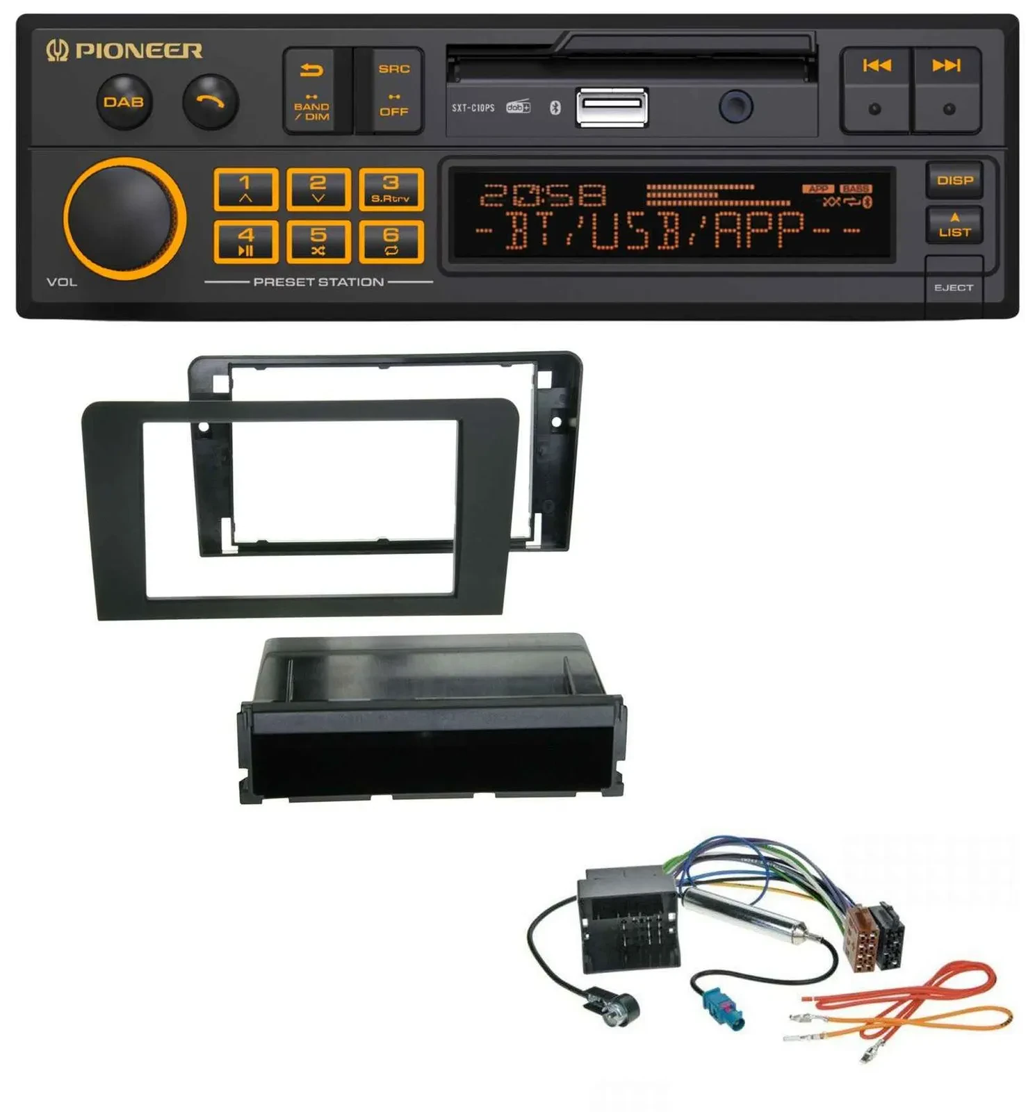 Автомагнитола Pioneer DAB MP3 USB Bluetooth для Audi A3 8P (2003–2012) Symphony Quadlock