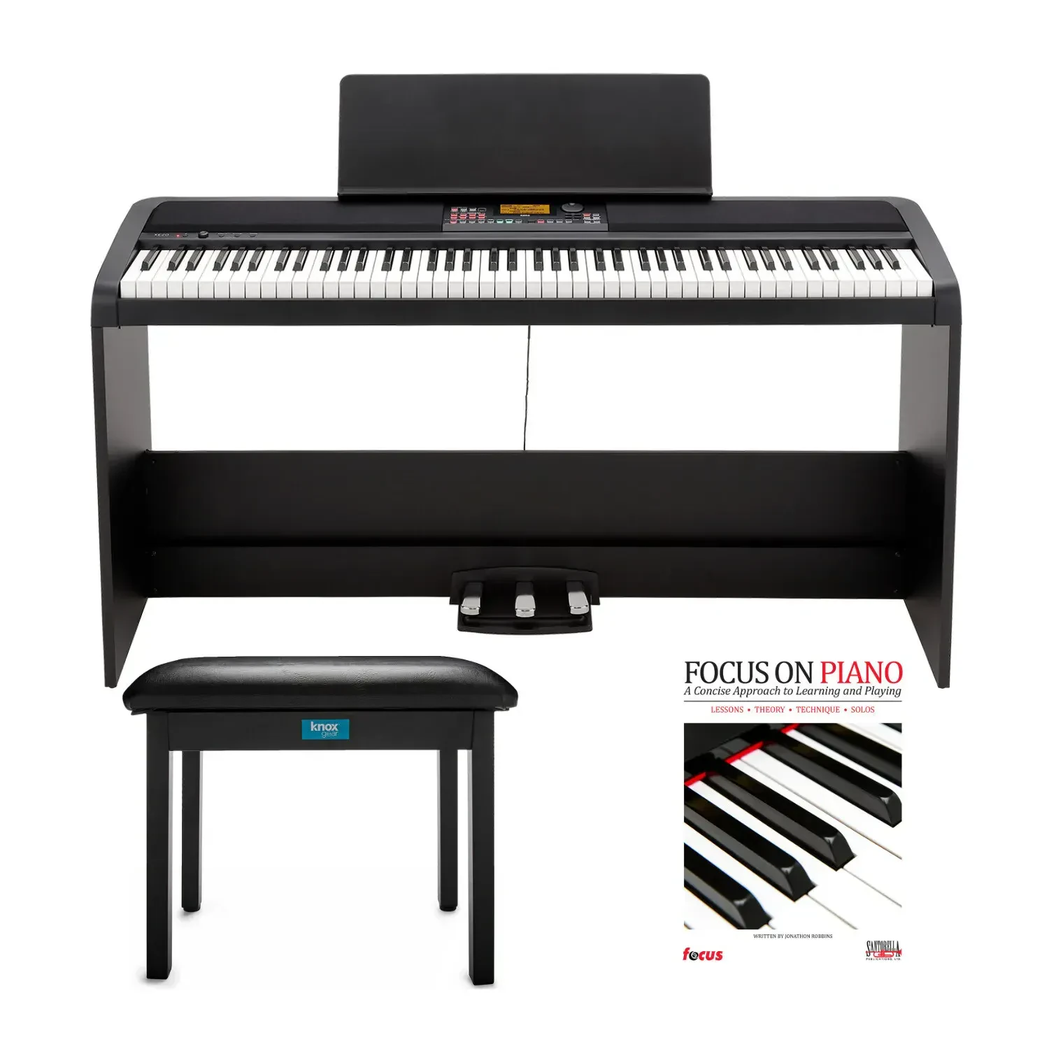 Korg XE20SP 88-Key Digital Ensemble Piano Bundle with Knox Gear Piano Bench