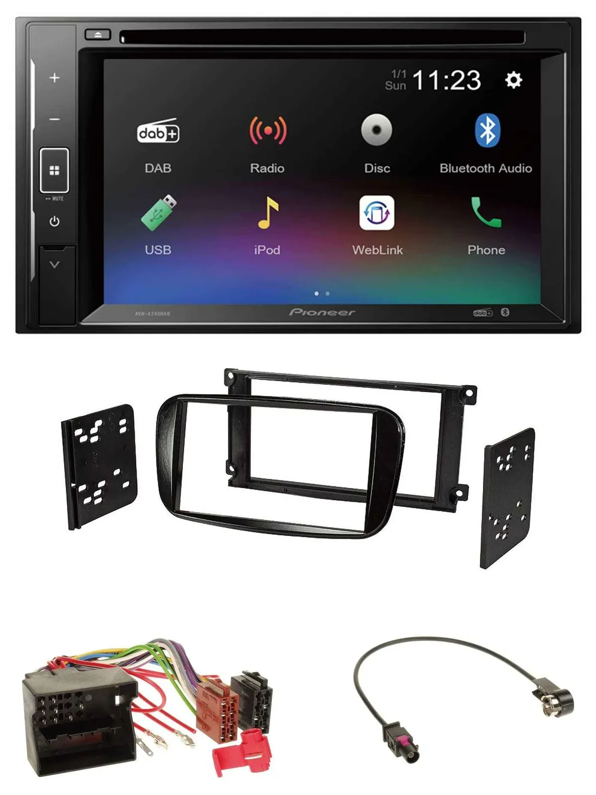 Pioneer Bluetooth MP3 USB 2DIN DAB DVD Autoradio für Ford Mondeo S-Max 2007-2014