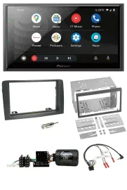 Pioneer USB 2DIN DAB Lenkrad Bluetooth Autoradio für Fiat Idea 2006-2012 grau