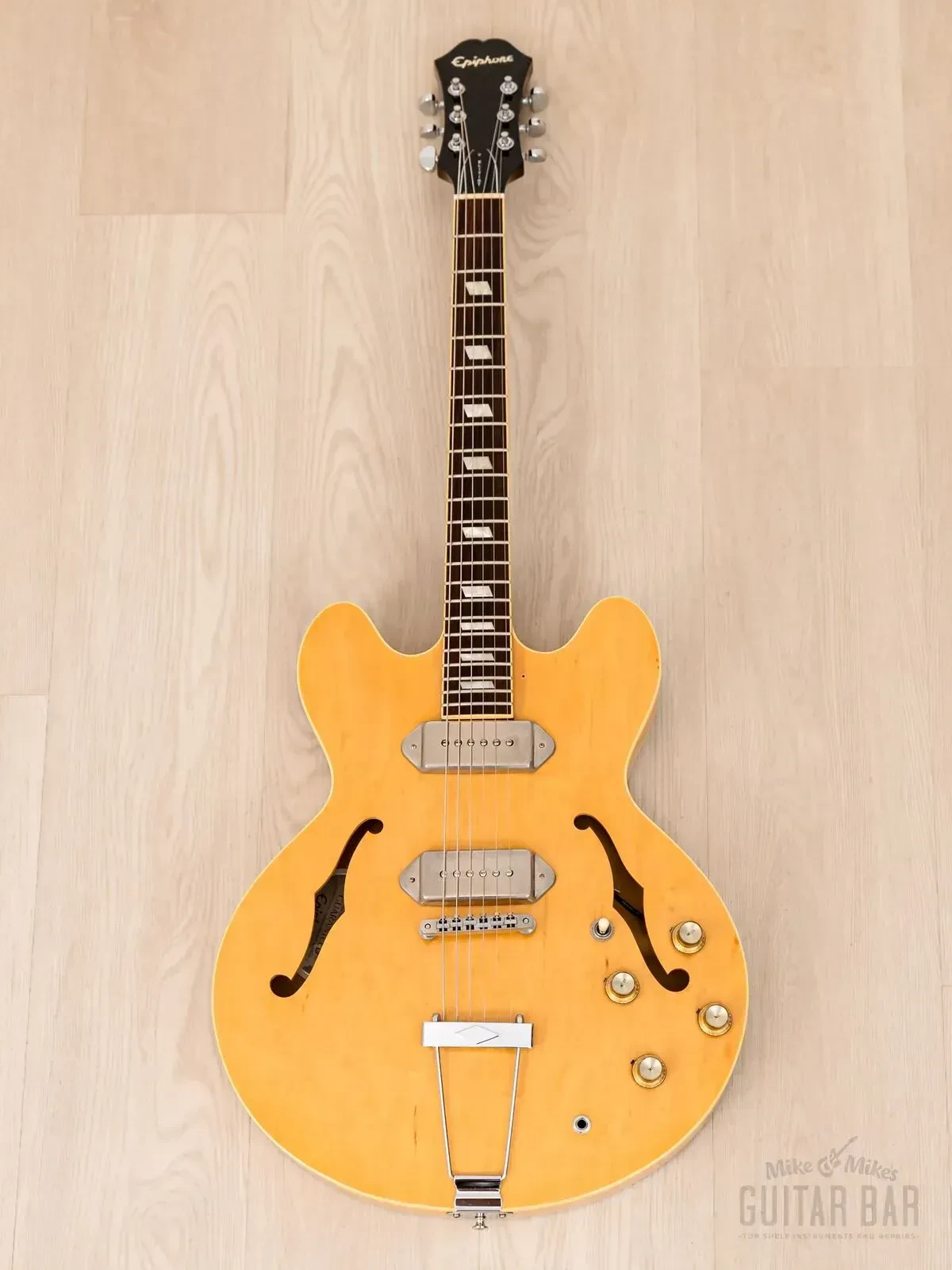 Электрогитара полуакустическая Epiphone Elitist 1965 Casino P90 Natural w/gigbag Japan 2009