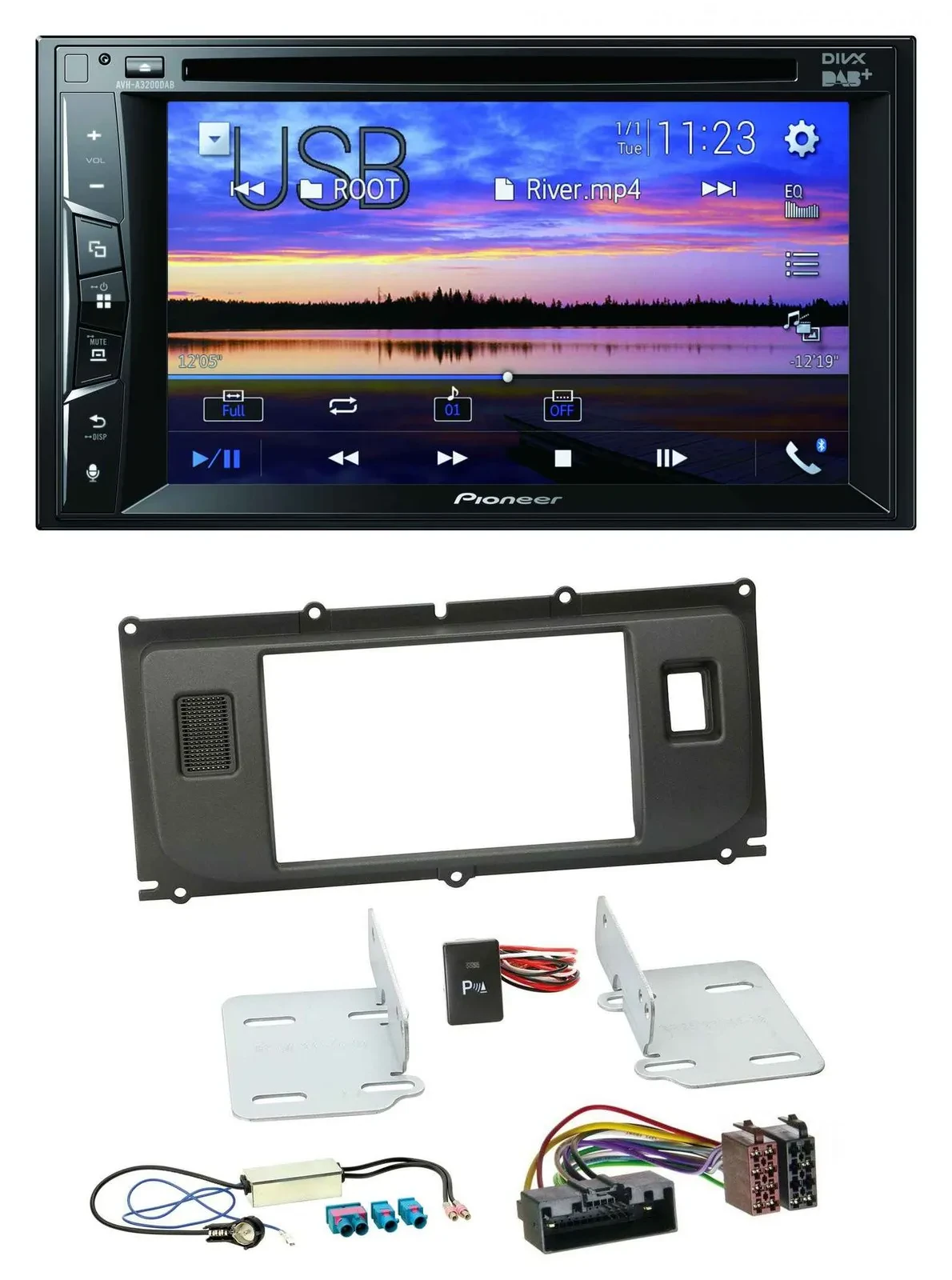 Автомагнитола Pioneer 2DIN Bluetooth, USB, DVD, DAB, MP3 для Land Rover Evoque (с 2011)
