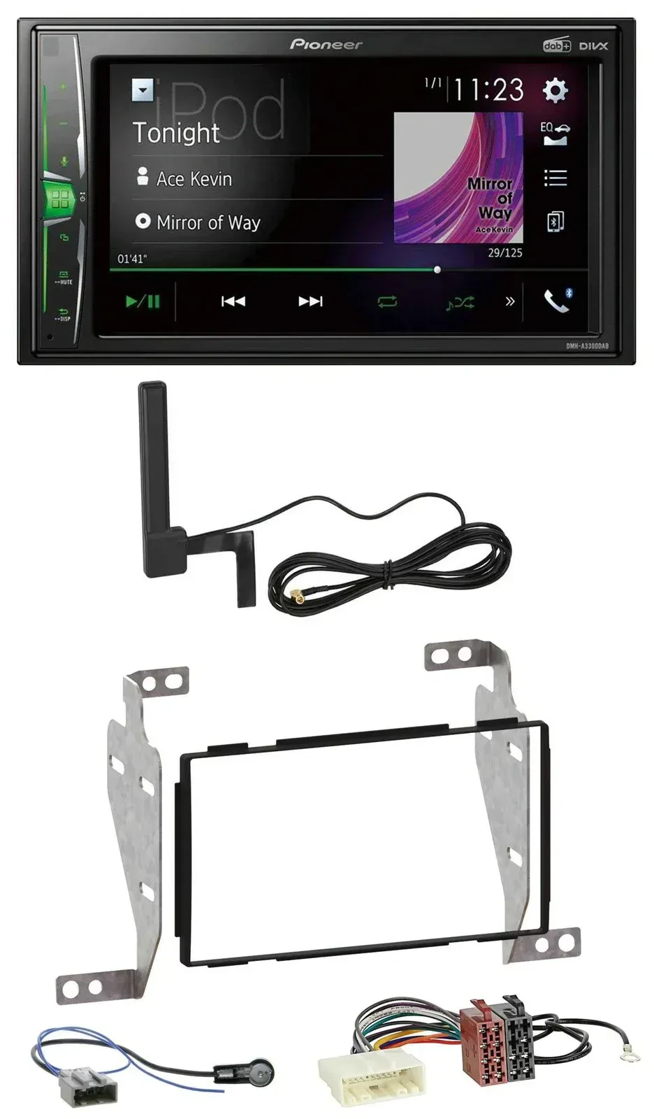 Автомагнитола для Nissan Juke (2010–2014) Pioneer 2-DIN, DAB, Bluetooth, MP3, AUX