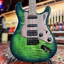 Электрогитара U-One by Magneto US-11P Stratocaster HSS Flame Maple Transparent Green