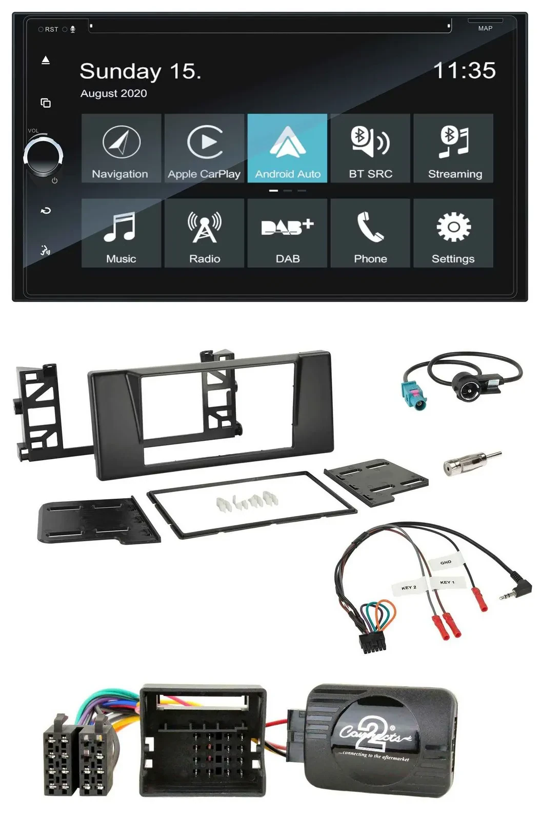 Blaupunkt 2DIN Lenkrad TMC Bluetooth USB DAB Navigation für BMW 5er E39 01-04 Ak