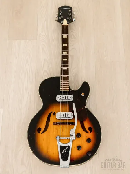 Электрогитара полуакустическая Harmony Meteor H70 Hollow SS Sunburst w/case USA 1959