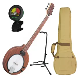 Банджо Gold Tone EB-6 6-струнное, электрическое с чехлом, тюнером и стойкой