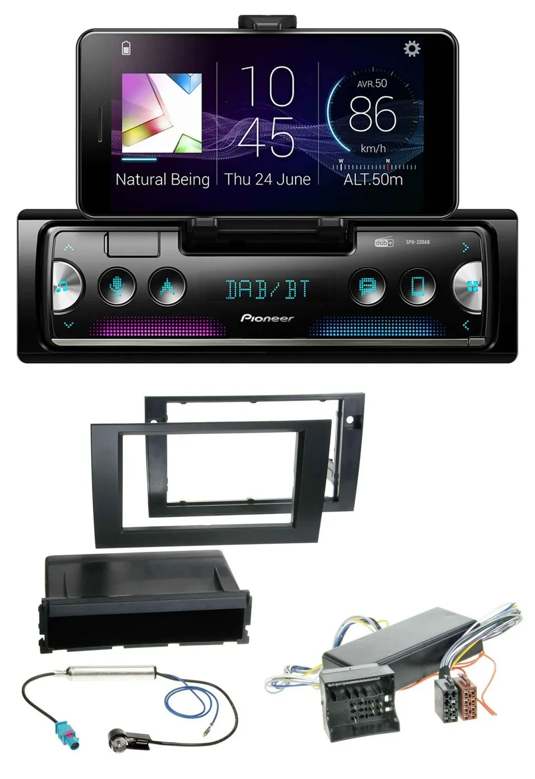 Автомагнитола для Audi A4 (B7) 2004–2008 Pioneer Bluetooth, DAB, USB, MP3, совместима с Bose