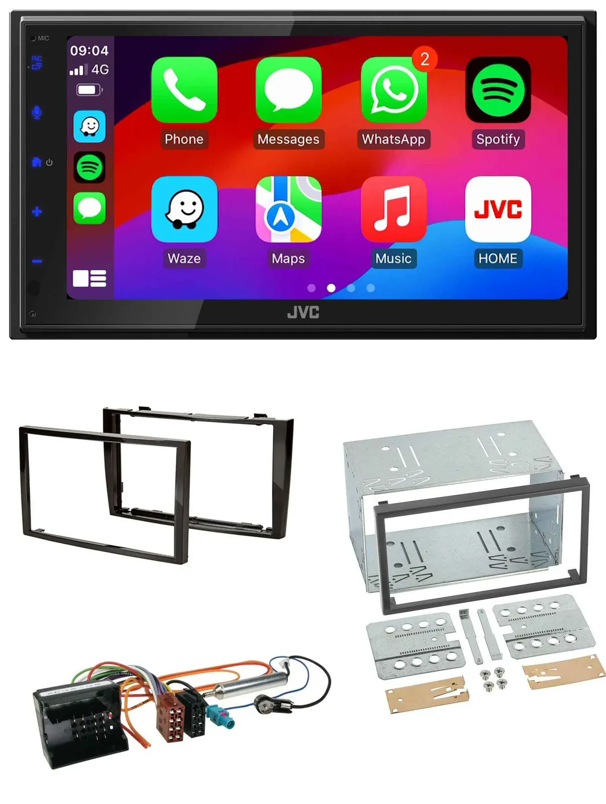 JVC Bluetooth 2DIN MP3 DAB USB Autoradio für Peugeot 308 2007-09 schwarz