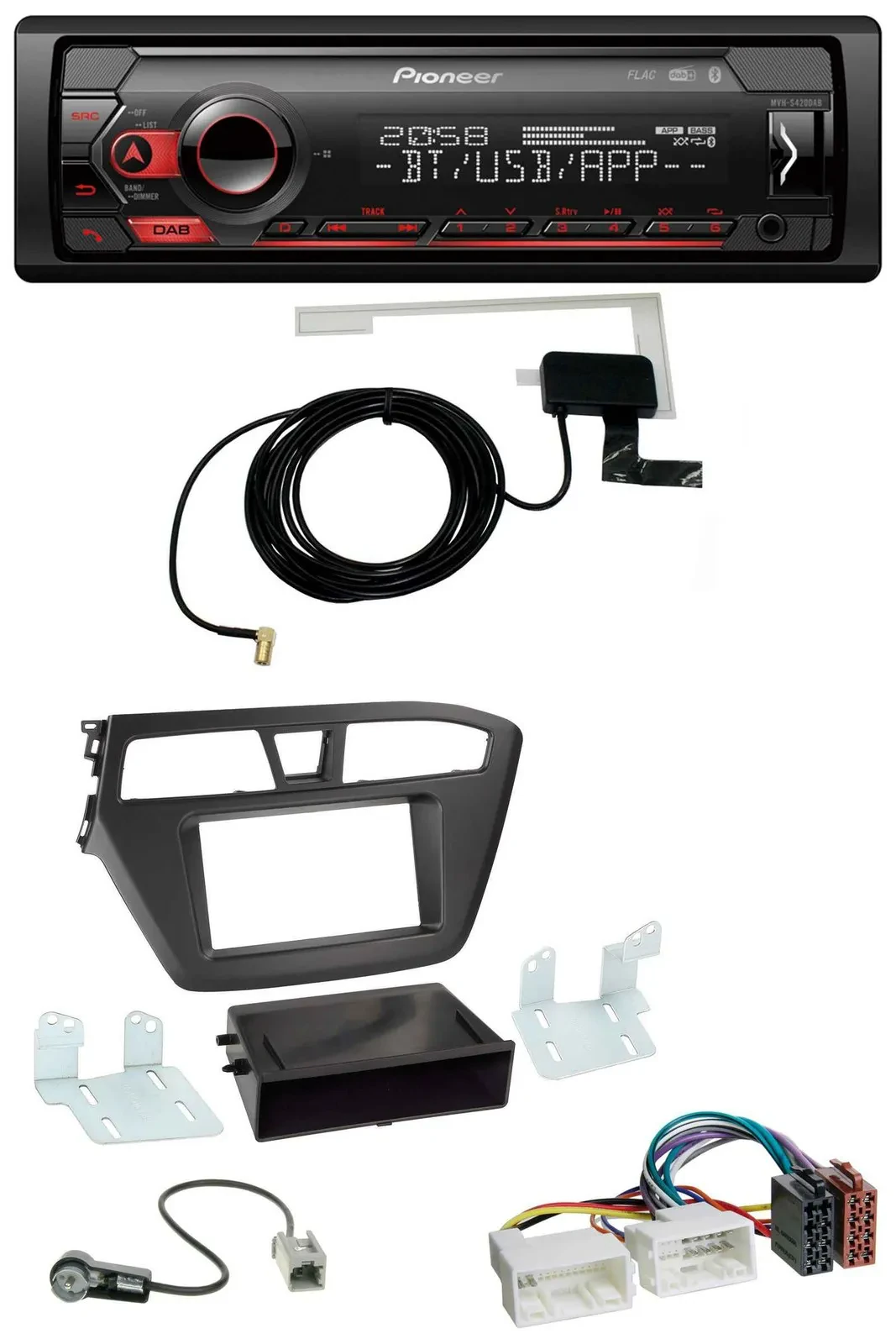 Pioneer DAB USB MP3 Bluetooth Autoradio für Hyundai i20 (2014-2020)