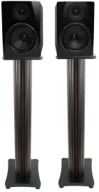 2 Rockville APM6B 6.5" USB Studio Monitor Speakers+36" Dark Wood Premium Stands