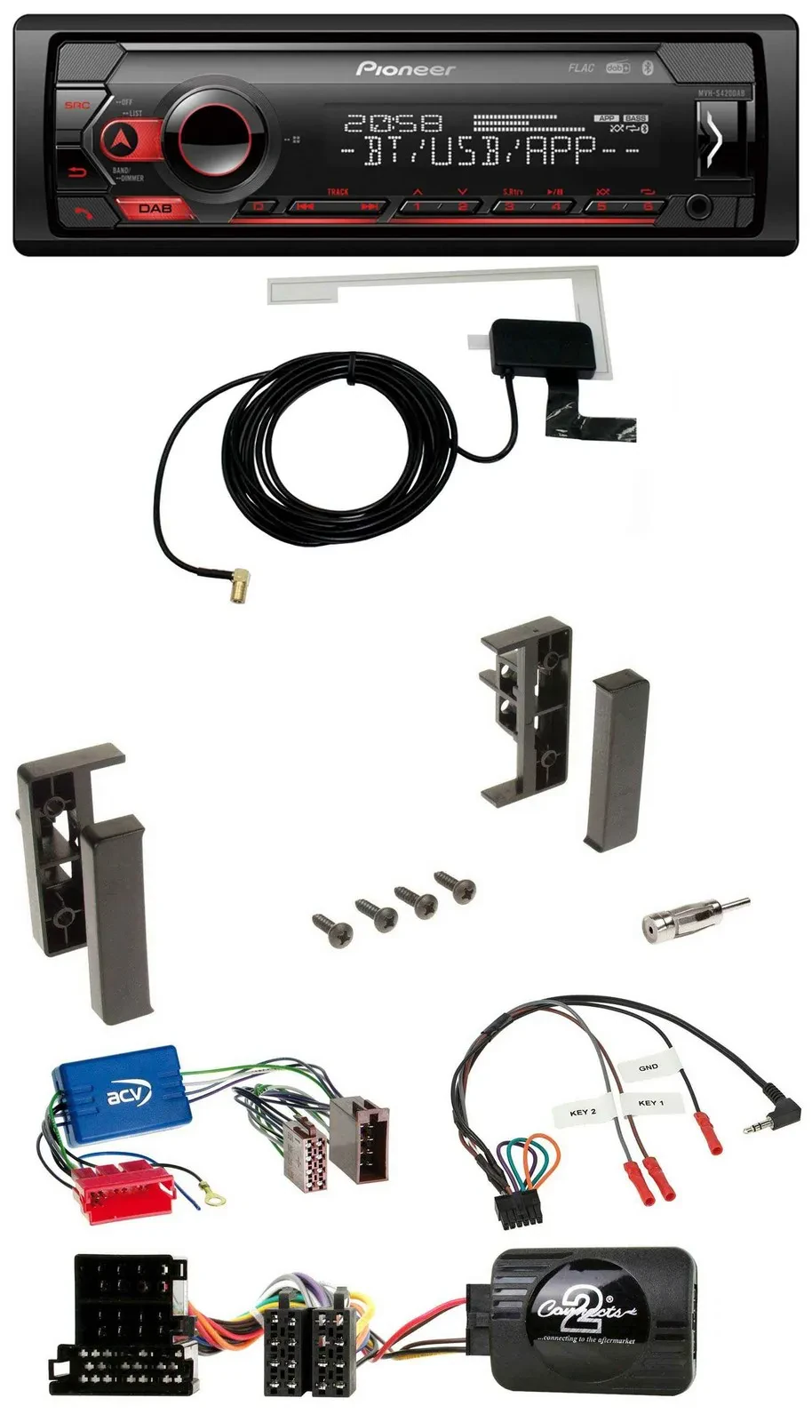 Pioneer DAB USB Lenkrad Bluetooth Autoradio für Audi A3 A4 A6 99-00 Aktivsystem