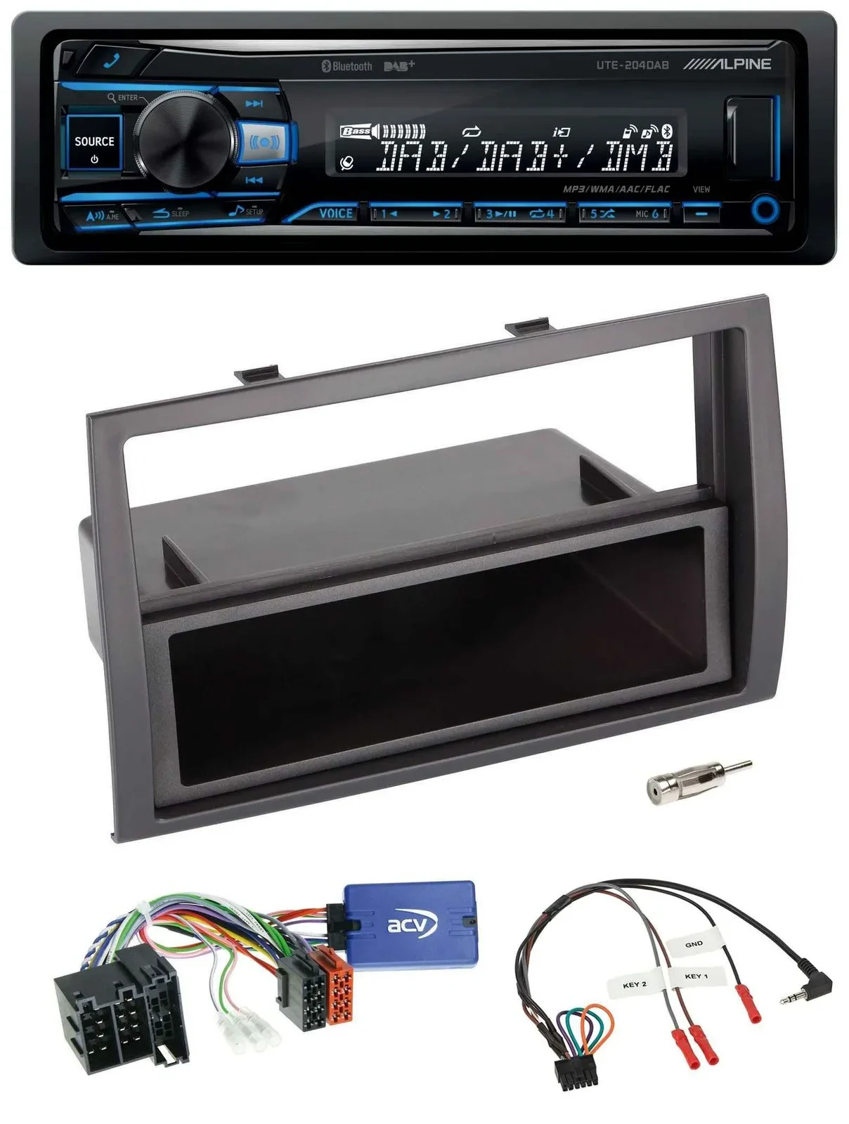 Alpine USB Bluetooth DAB Lenkrad Autoradio für Fiat Ducato 2008-2011 schwarz