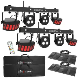 Chauvet DJ GigBar Flex 3-in-1 DJ Effect Lighting System w/ Pars & Strobes Pair