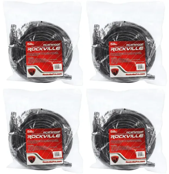 Микрофонный кабель Rockville RCXFM100P-B Black 30.5 м (4 штуки)