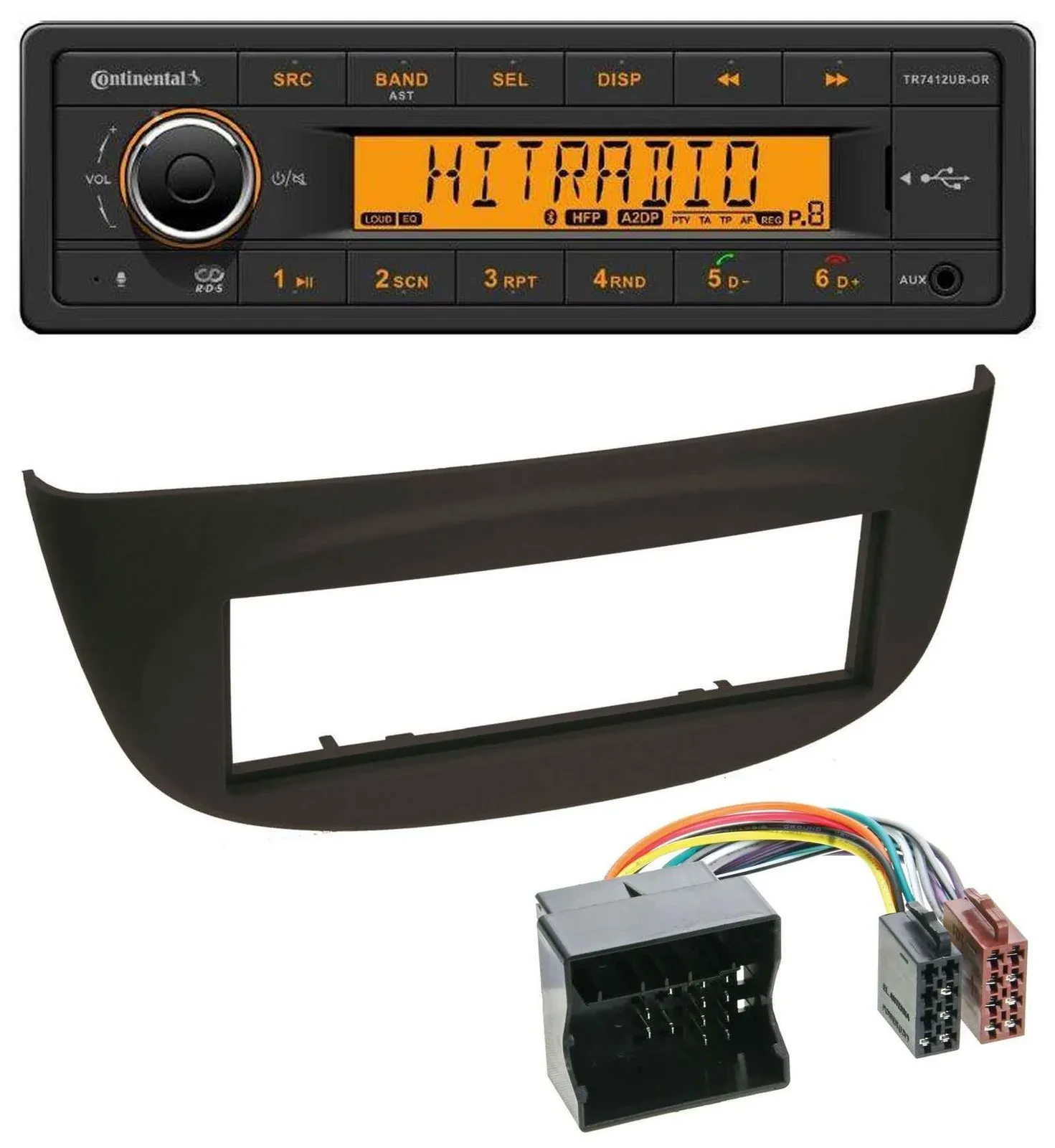 Continental MP3 Bluetooth AUX USB Autoradio für Renault Twingo (07-14) schwarz