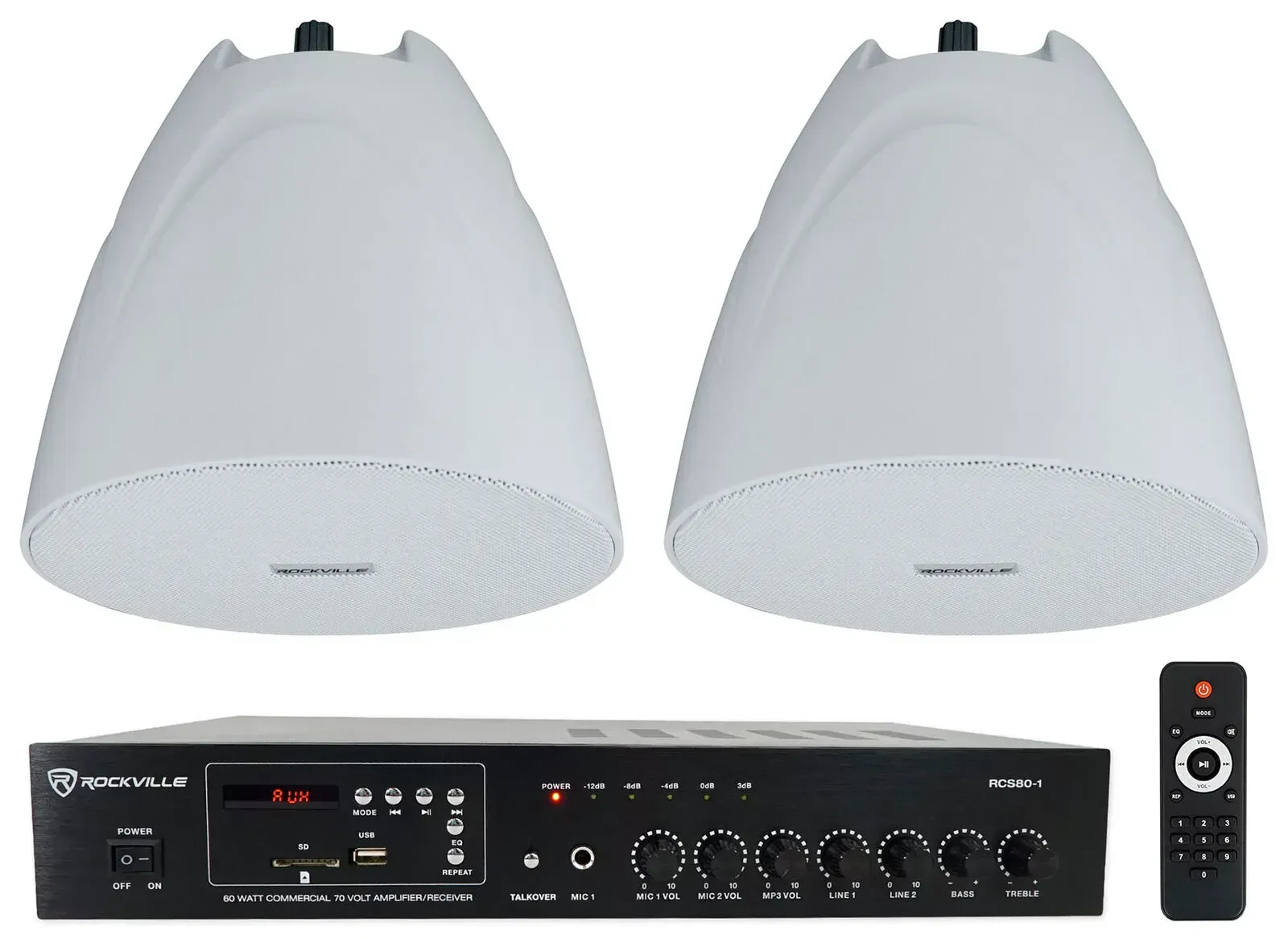 Потолочная акустика Rockville PEN-525T White с усилителем (пара)