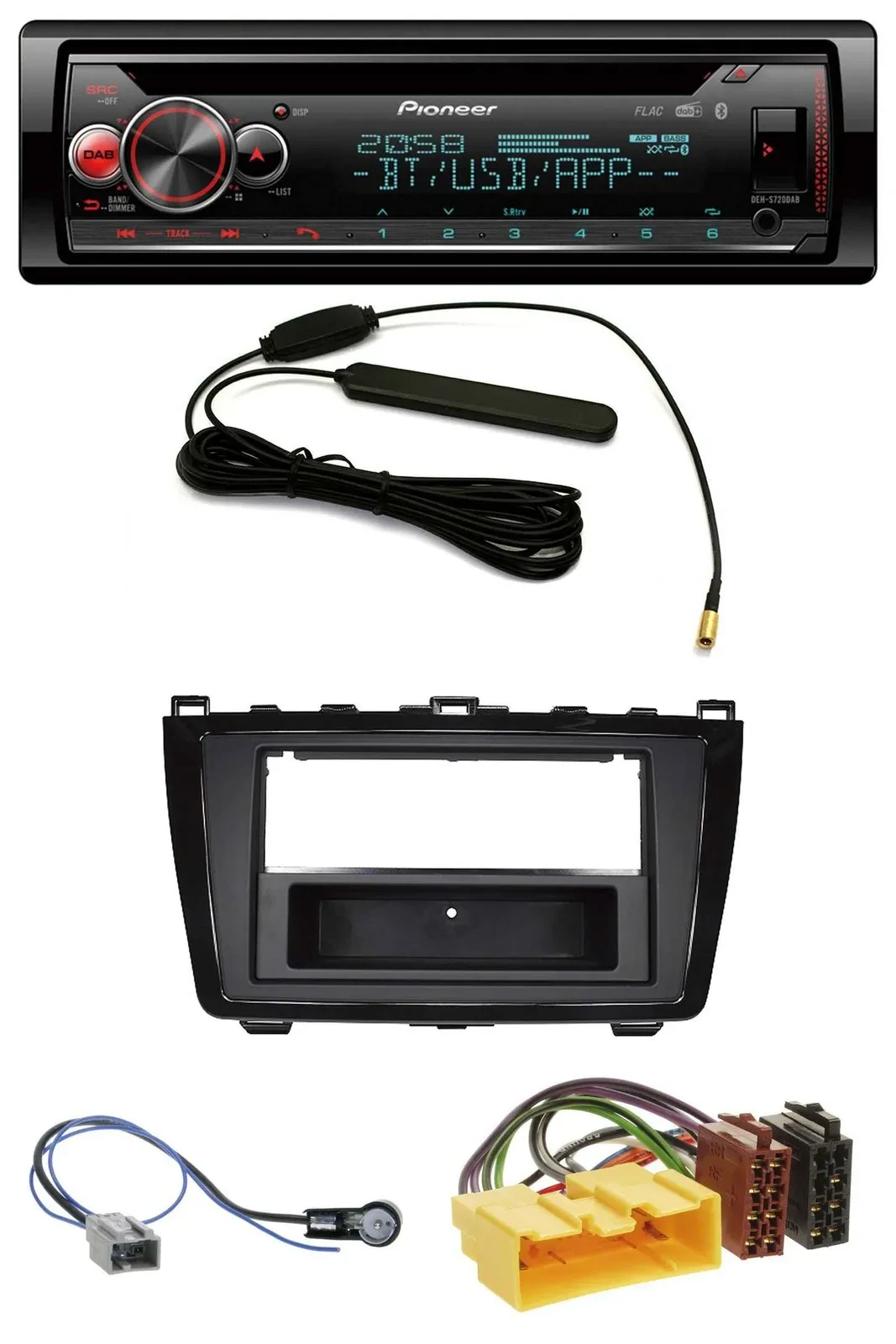 Автомагнитола Pioneer USB, DAB, MP3, Bluetooth, CD для Mazda 6 (2008–2012), глянцевая