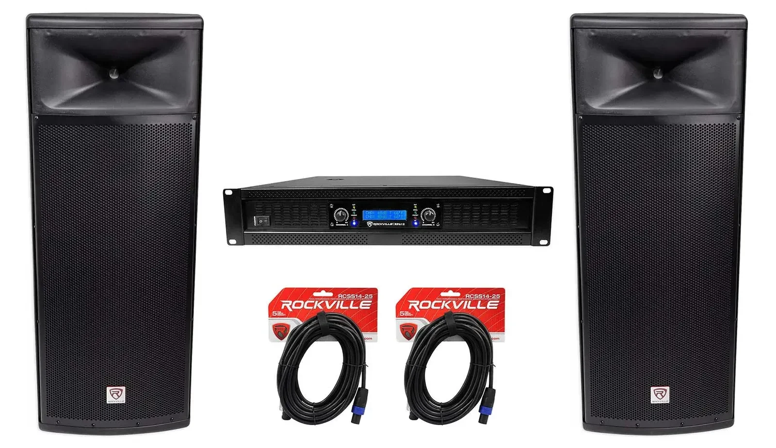 Пассивная акустическая система Rockville SPGN258 Black с усилителем и аксессуарами (пара)