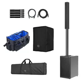 RCF EVOX-J9 Active 12" Three-Way Column Array Black with Cover Package