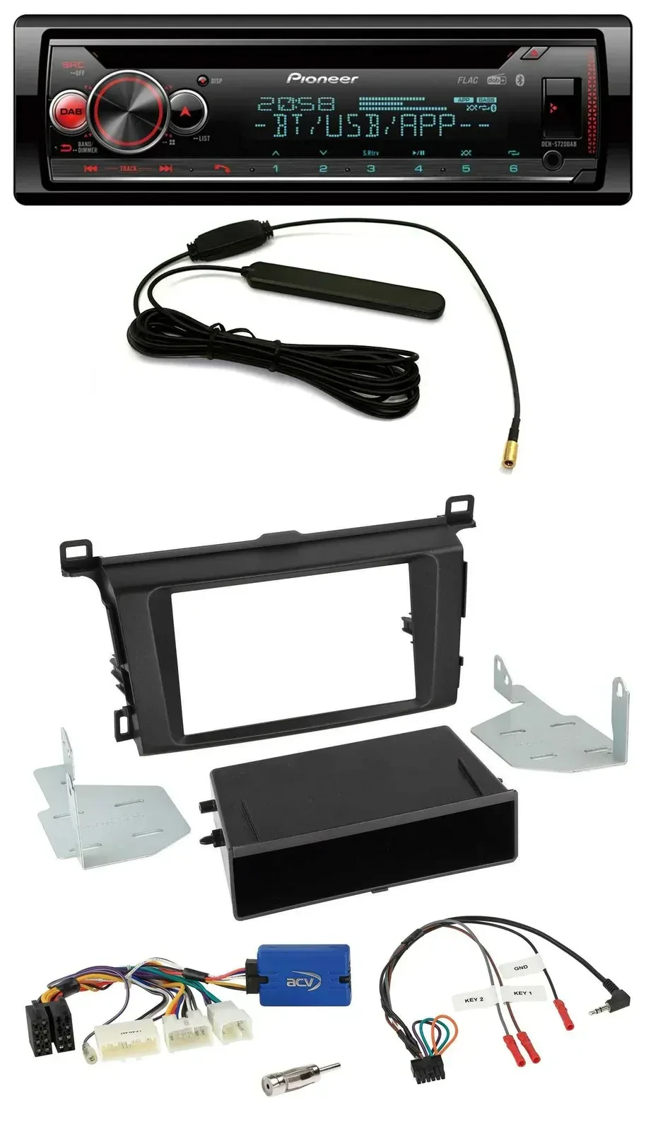 Автомагнитола для Toyota RAV4 (с 2013) Pioneer USB, DAB, Bluetooth, CD, поддержка кнопок на руле