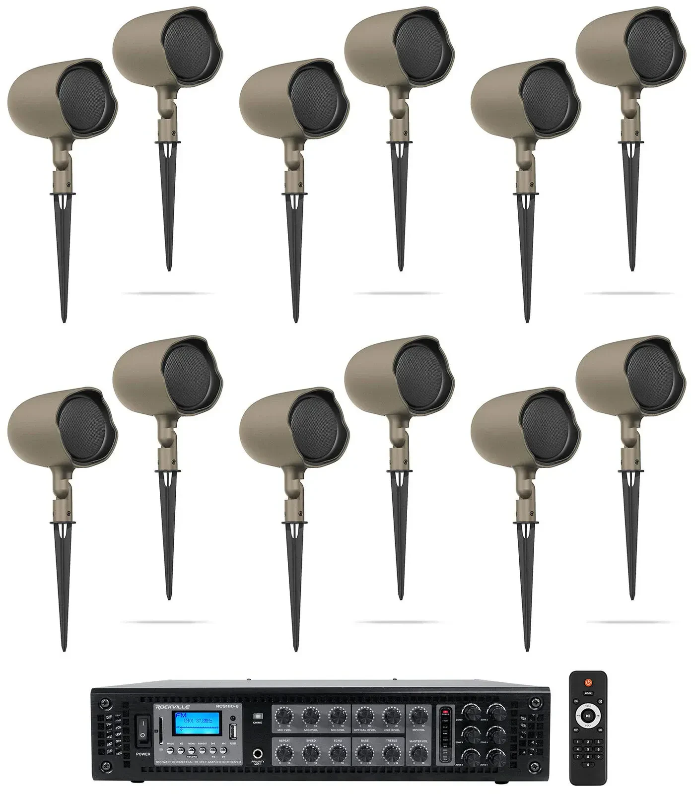 Рупорная акустика JBL GSF3-TN Tan с усилителем (12 штук)