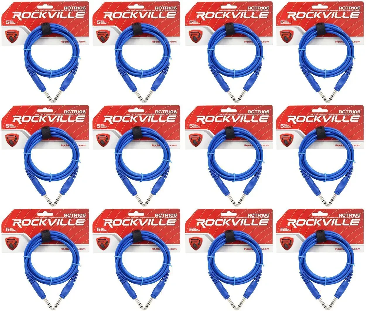 Коммутационный кабель Rockville RCTR106BL Blue 1.8 м (12 штук)