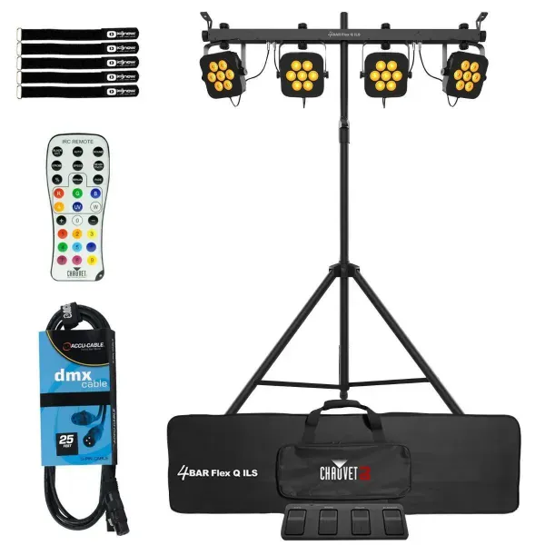 Chauvet DJ 4Bar Flex Q ILS Lighting System with Tripod Stand idjnow