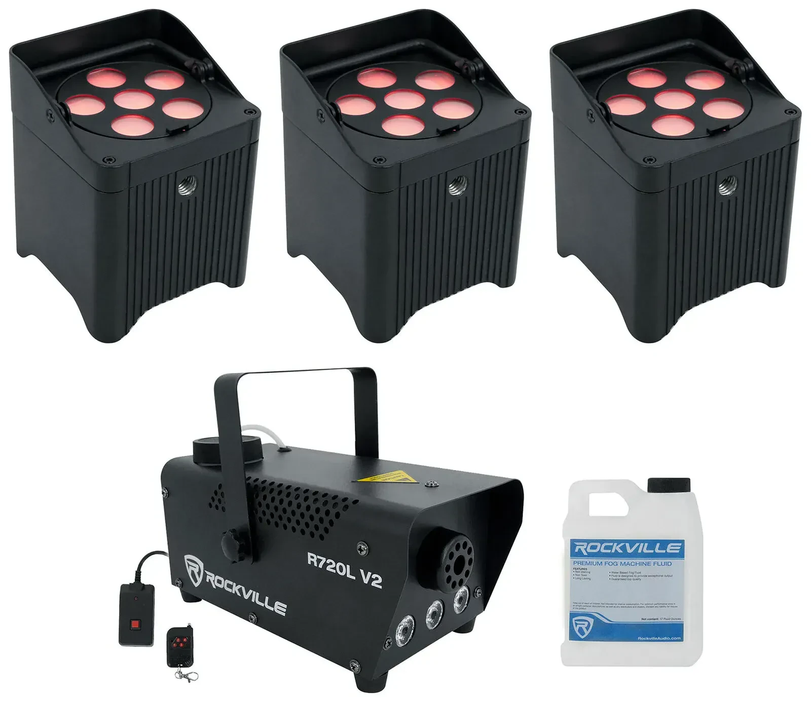 Светодиодный прибор Chauvet DJ Freedom Par T6 Black с дым-машиной (3 штуки)