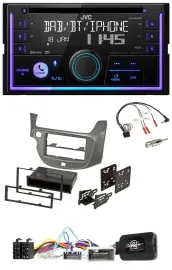 JVC Lenkrad USB 2DIN DAB Bluetooth CD Autoradio für Honda Jazz ab 2014 silber