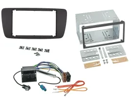 Einbauset Doppel DIN Autoradio für Seat Ibiza ab 08 azabacheschwarz