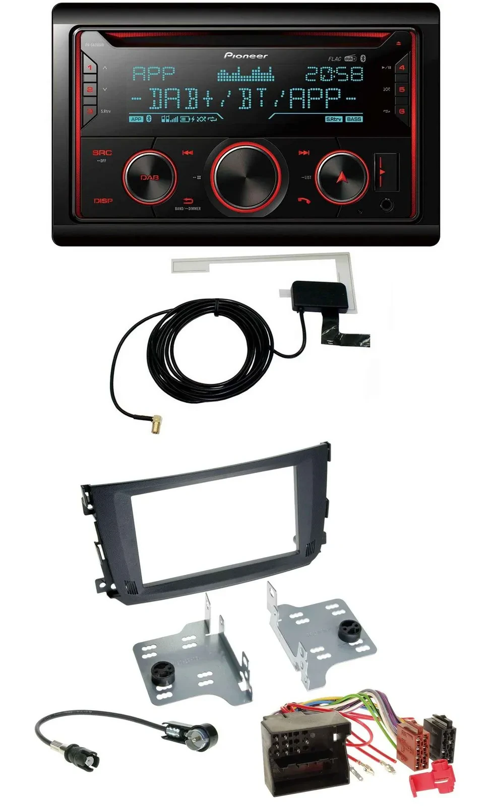Автомагнитола для Smart ForTwo (2010–2014) Pioneer 2-DIN CD USB Bluetooth DAB (Quadlock)