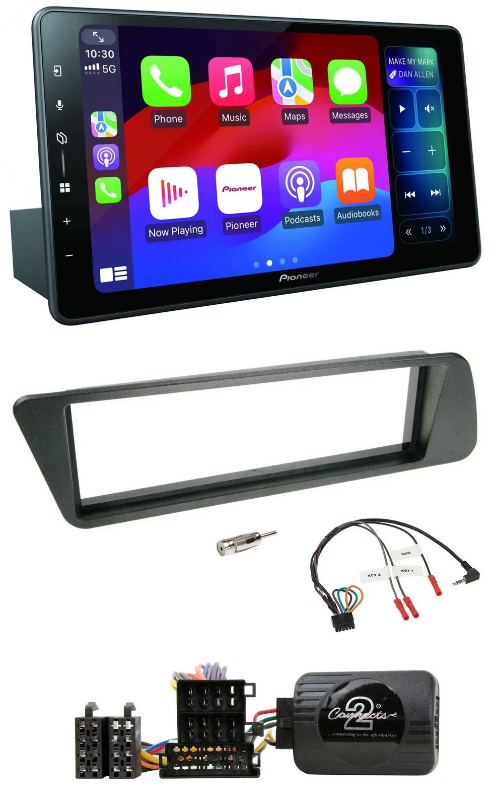 Pioneer Bluetooth DAB Lenkrad USB Autoradio für Peugeot 306 1998-2001