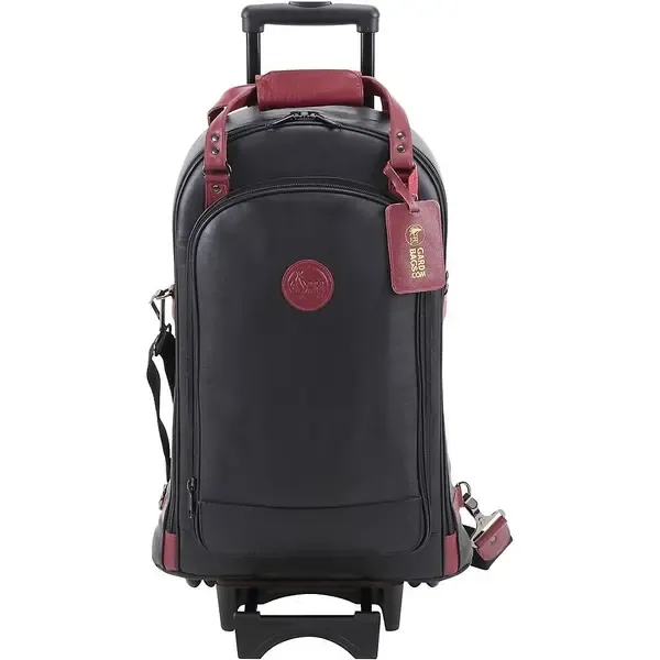 Кейс для трубы Gard Triple Trumpet Wheelie Black Leather Burgundy Leather Trim