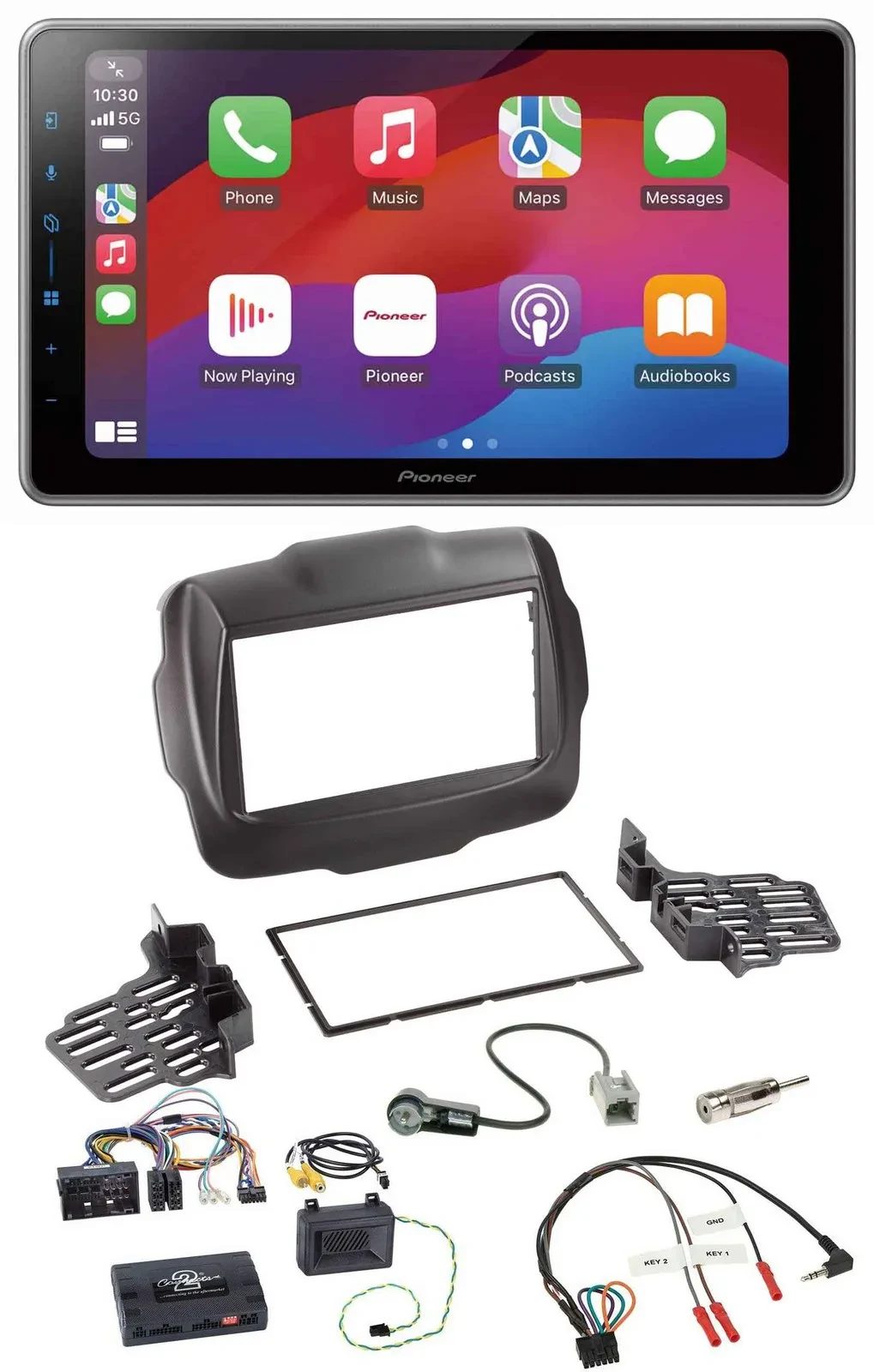 Pioneer Lenkrad USB DAB Bluetooth 2DIN Autoradio für Jeep Renegade ab 2015