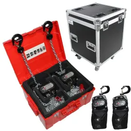 ProX XT-MCH1TX2-30FT 1 Ton Manual Chain Hoists Pair w 30' Chains & Flight Case