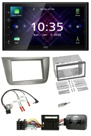 Автомагнитола JVC 2-DIN, DAB, Bluetooth, USB, для Seat Toledo/Altea, серебристая