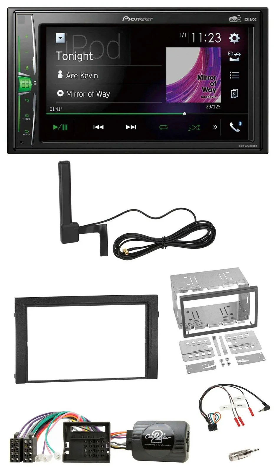 Pioneer MP3 DAB Lenkrad 2DIN Bluetooth Autoradio für Skoda Fabia 6Y 2004-2007 Qu