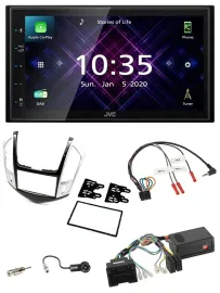 Автомагнитола JVC 2-DIN, DAB, Bluetooth, USB, для Chevrolet Cruze 2011–2016, серебристая
