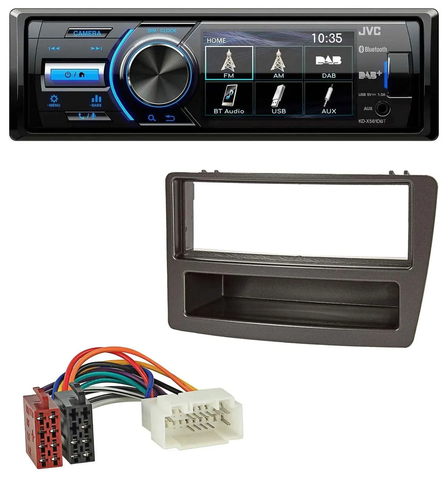 JVC Bluetooth MP3 USB DAB Autoradio für Honda Civic 04-06 autom. Klima schwarz