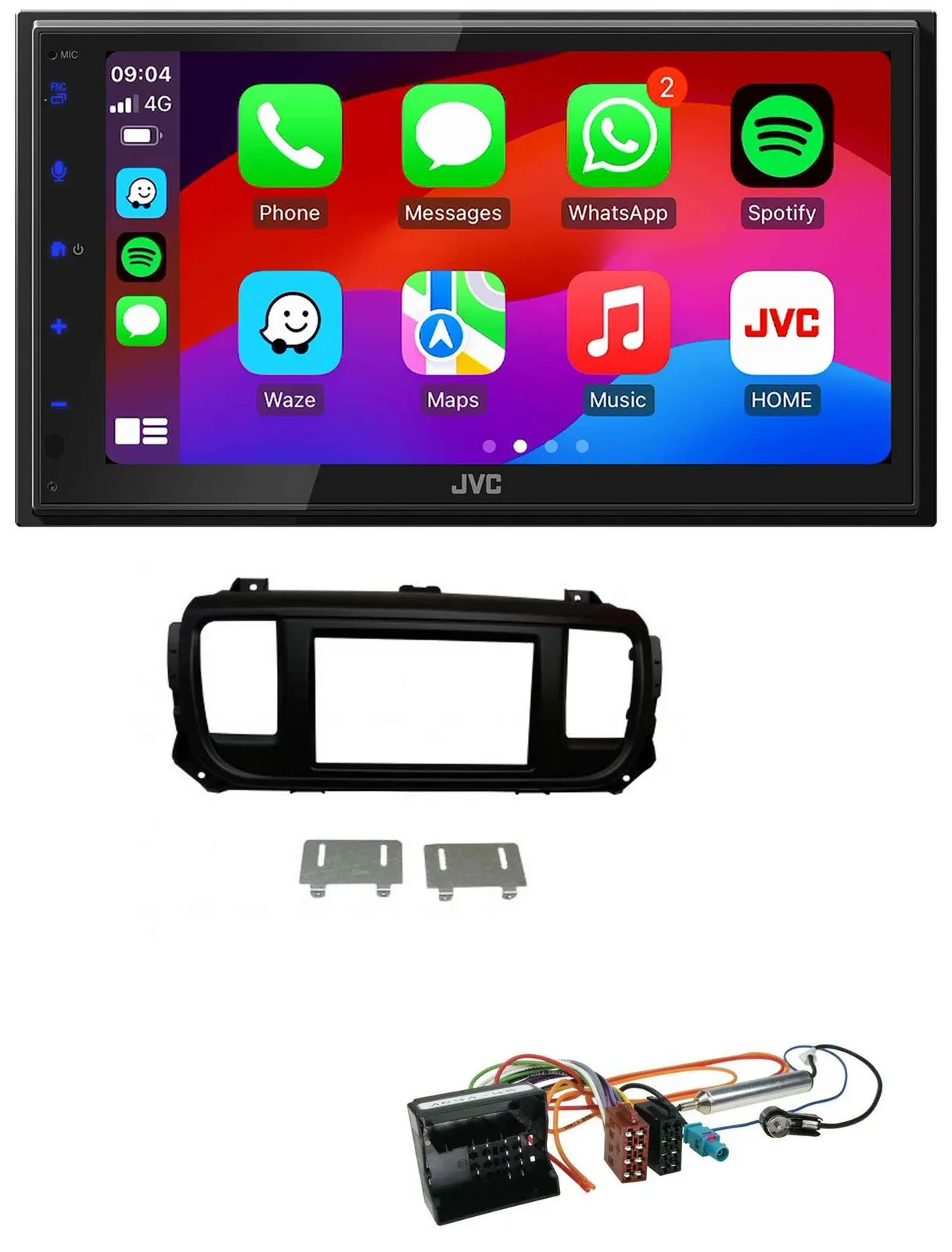 Автомагнитола JVC 2DIN, Bluetooth, USB, MP3, DAB для Citroen Jumpy/Dispatch/Spacetourer