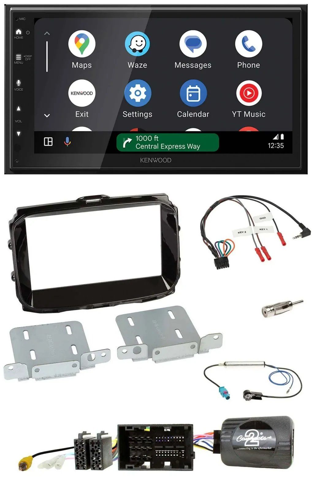Автомагнитола Kenwood 2DIN, DAB, Bluetooth, USB, для Alfa Giulietta (2014–2021), поддержка кнопок на руле