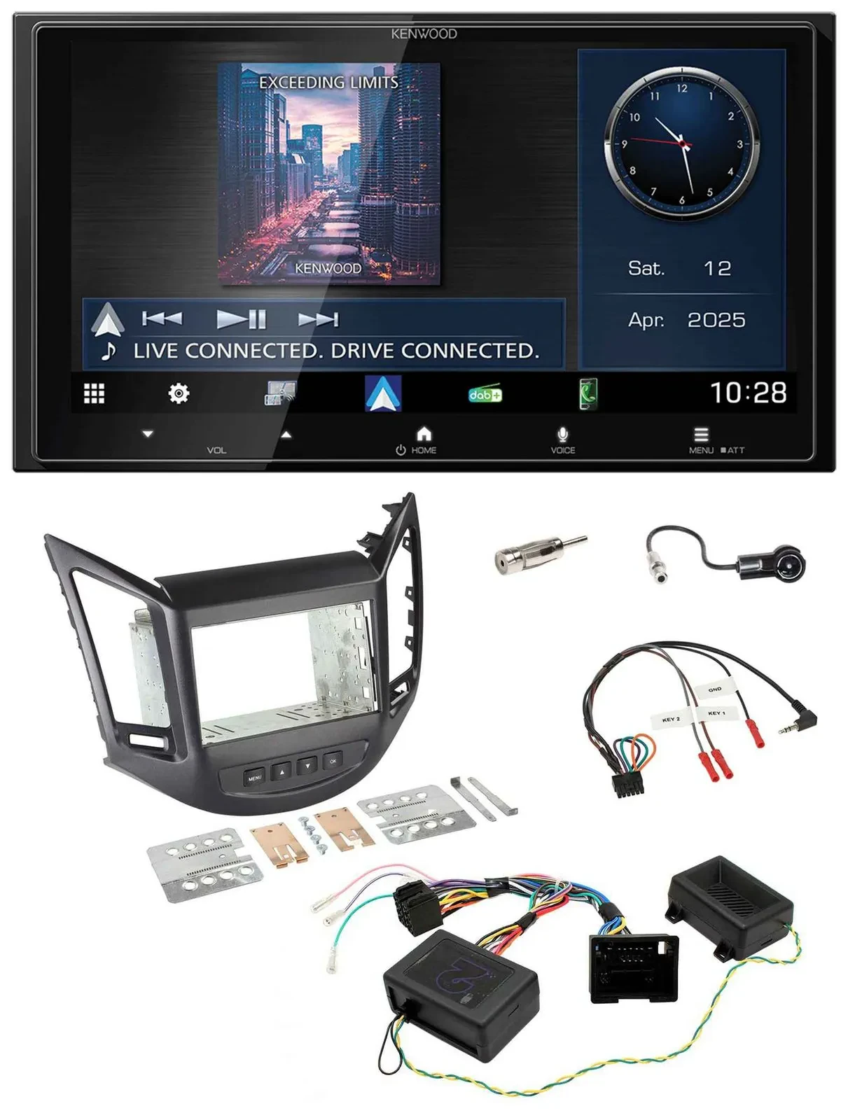 Kenwood Bluetooth 2DIN USB DAB Lenkrad Autoradio für Chevrolet Orlando 2011-2018