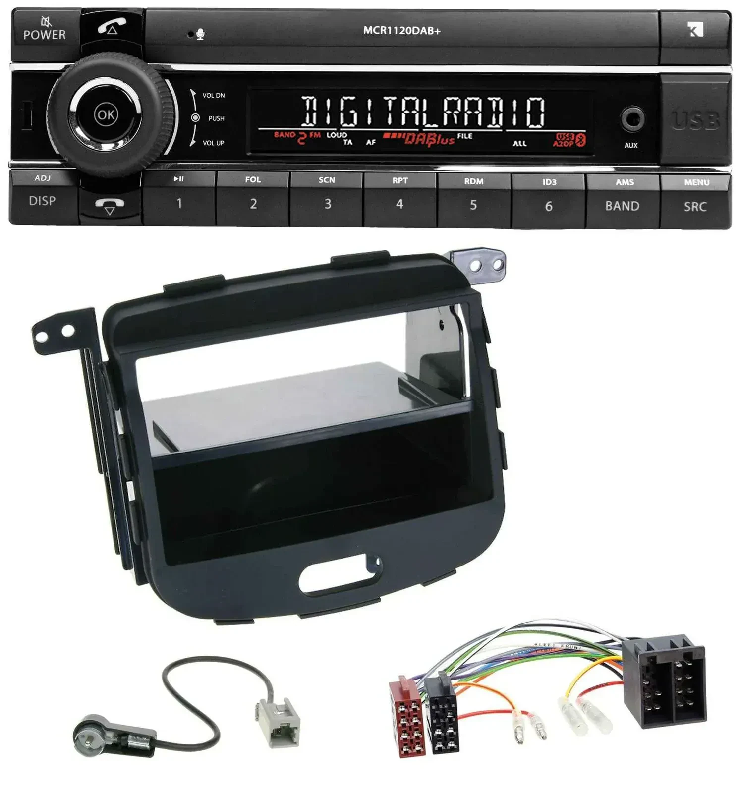 Kienzle Bluetooth MP3 USB DAB Autoradio für Hyundai i10 2008-2013 Rubber Touch