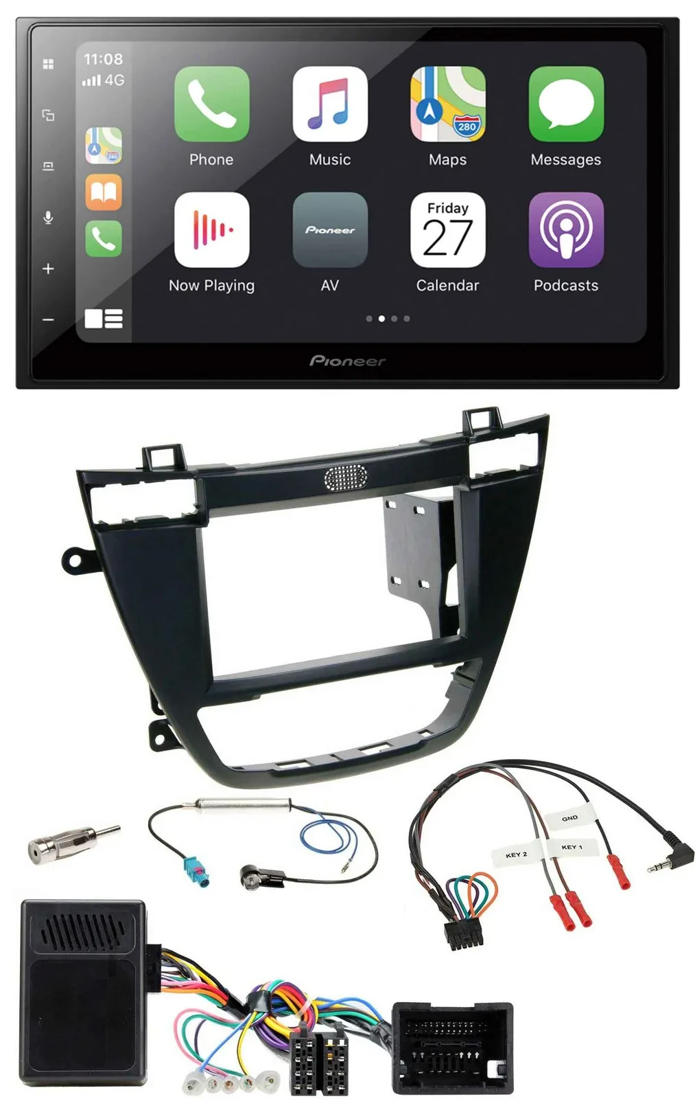 Pioneer Lenkrad Bluetooth DAB 2DIN USB Autoradio für Opel Insignia ab 08 schwarz