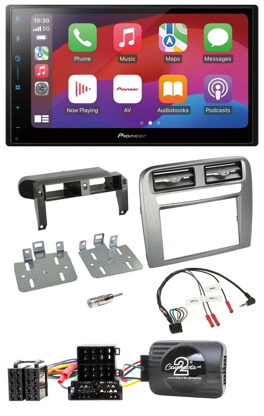 Pioneer DAB USB Lenkrad Bluetooth 2DIN Autoradio für Fiat GrandePunto 05-06 anth